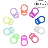 NUOLUX 10 Stück Baby Silikonring Adapter für Schnullerketten