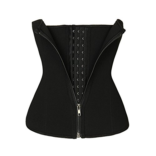 FeelinGirl - Corsetto da Donna in Lattice con Zip e Gancio Sottoseno con Stecche in Acciaio