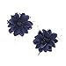 Claire's Girl's 2 Pack Navy Flower Hair Clips in Blue.
