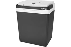 BERGER Thermoelektrische Kühlbox 30L KÜHLT und WÄRMT | Elektrische Kühlbox mit Anschluss 12V & 230V für Auto, Camping, Steckdose | Multifunktionale Kühltasche elektrisch SCHWARZ