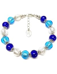 Venetiaurum - Bracciale donna con perle in vetro originale di Murano e argento 925 - Gioiello made in Italy certificato