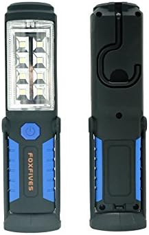 FOXFIVE High Power Wide Angle 8 LED 240 LM Inspection Lamp SMD Torch Hands Free Garage Home with Adjusting Stand,Swivel Hook,Strong Magnetic Base for Auto,Garage,Camping,Workshop,Emergency(BLUE)