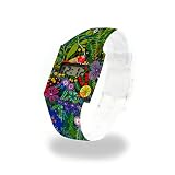 WILD FLOWERS Pappwatch / Paperwatch / Digitale Armbanduhr aus Tyvek®, absolut reißfest und wasserabweisend