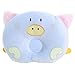 Adorable Soft Newborn Baby Anti-roll Pillow Prevent Flat Head-Lovely Pig,Blue