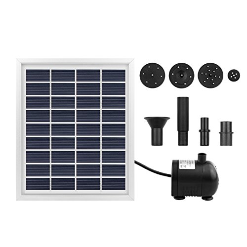 Solar Brunnen Solar Power Wasserpumpe Solar Panel Power Tauchpumpe Brunnen Teich Wasserpumpe Kit 55 cm Höhe für Garten Pflanzen Pool Teich 2 W