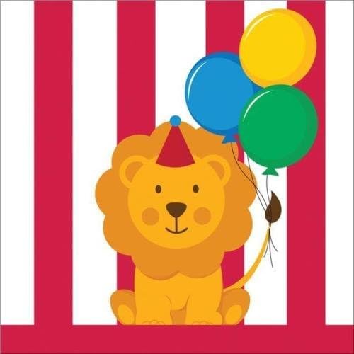 Creative Party Circus Time! Paper Party Beverage Napkins (16 Pack)