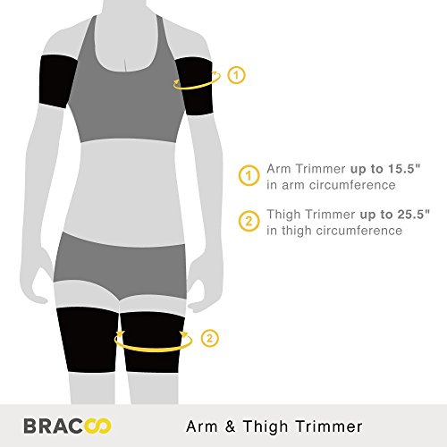 Bracoo Arm & Oberschenkel Fitness-Gürtel Trimmer | Einfach Abnehmen | Premium Qualität 4-teiliges Slimming Shaping Set | Unisex - 6
