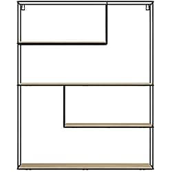 LIFA LIVING Etagere Murale Bois et Metal avec 3 Etageres, Bibliotheque Murale Design Hexagonale, Etagere de Rangement Murale Cuisine, Chambre et Salle de Bain, 55 x 11 x 45 cm