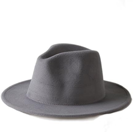 MXNET Men Women 100% Wool VTG Wide Brim Felt Trilby Fedora Hat ( Color : 7 , Size : 57-58CM )