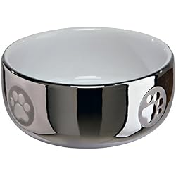 Trixie Ecuelle en Céramique pour Chat Argent/Blanc Diamètre 11 cm 0,3 L