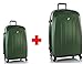 Produktbild STARK REDUZIERT - 750  Rabatt - PREMIUM DESIGNER Hartschalen Kofferset 2 tlg. - Heys Crown Lightweight Pro Grün Handgepäck + Trolley mit 4 Rollen Gross