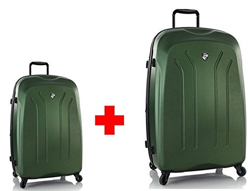 Preisvergleich Produktbild STARK REDUZIERT - 750 Rabatt - PREMIUM DESIGNER Hartschalen Kofferset 2 tlg. - Heys Crown Lightweight Pro Grün Handgepäck + Trolley mit 4 Rollen Gross