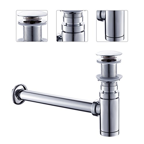 WOOHSE® Elegant Design Siphon waschbecken waschbecken überlauf zylindrische Form Syphon Messing verchromt - 3
