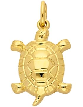 Gold 14 k ( 585 ) Motiv - Anhänger - Schildkröte - B. 11,5 mm - H. 14,7 mm