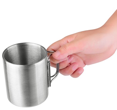 OUTDOOR FREAKZ Outdoor Becher / Camping Becher 300 mL mit Klappgriffen aus Edelstahl - 2