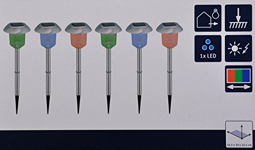 12x LED Solarleuchte mit Farbwechsler Set Gartenbeleuchtung Solarlampe Edelstahl - 4