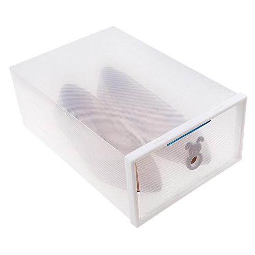 Schuhbox Acelectronic 10 set Plastik Schuhbox Schuhkasten Lagerkasten Clear Boxen Schuhschachtel für Aufbewahrung Schuhe Faltbare Halter für Damen,Multifunktional Organiser (Weiß) - 4