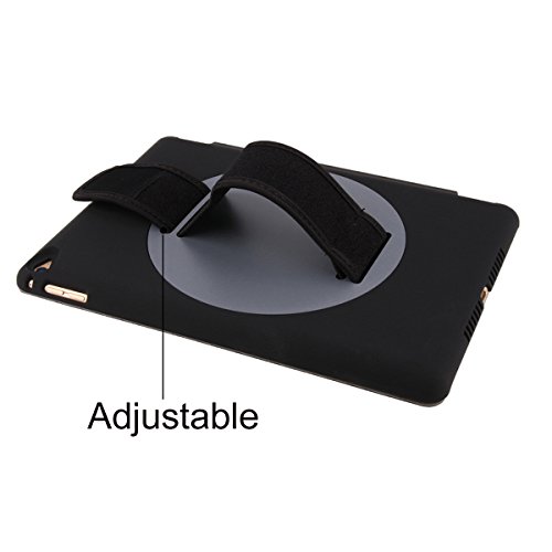 Ipad Air 2  Hülle KINDEN Hand-Halter-rückseitige Abdeckung Schutz 360 Grad-drehender mit verstellbarem Band für Apple iPad Air 2 (schwarz) - 6
