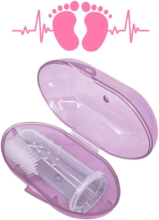 Mucit Home Pembe Kız Bebek Çocuk Silikon Parmak Diş Kaşıyıcı Dil Temizleyici Diş Fırçası