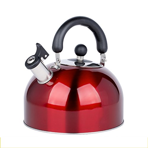 MDL Bouilloire rouge de mnage, sifflet d'acier inoxydable 304 bouilloire paisse de cuisinire d'induction de four  fond pais 4L