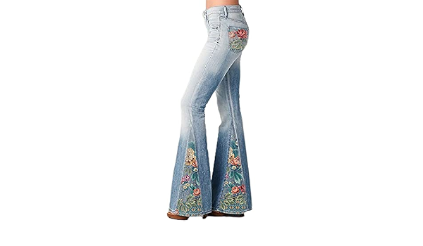 Jeans Gradient Floral Print 