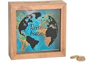 G. Wurm Spardose Reisekasse Holz/Glas (1 Stück)