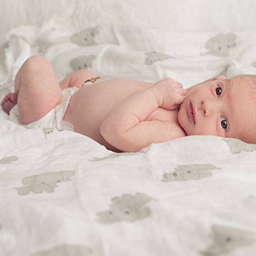 „Safarimuster“ Pucktücher aus Musselin 4er-Pack – Große Musselin-Puckdecken von CuddleBug, 120 cm x 120 cm – Beste Musselintuch aus weicher Baumwolle – Bestes Geschenk für werdende Eltern – Ideal fürs Kinderbett – Für Mädchen oder Jungen – 4 niedliche Motive – Garantie auf Lebenszeit! - 3