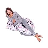 Lulando M00008533 Schwangerschafts-Seitenschläfer-Kissen für Erwachsene und Babys, 130 x 60 cm, grau