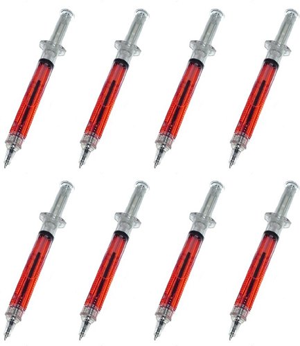 1 X 8 Stück Kugelschreiber Spritze. Doktor Kuli. Party