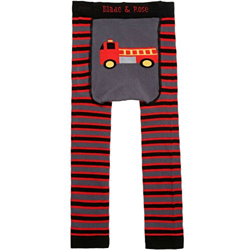 Blade and Rose Baby Boys Fire Engine Leggings + 2 Pack Matching Socks. Black (1-2 years)