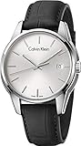 Calvin Klein Herren Analog Quarz Uhr mit Leder Armband K7K411C6