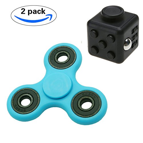 KAIHONG Fidget cube/Tri Fidget Hand Spinner, High Speed Great bearings, High Speed 1-3 Minute Spins,Tri-Spinner Fidget Toy, Hand Spinner Focus Toys, Stress Reducer Relieves Anxiety and Boredom For Kids & Adults (2 packs, Light blue) KAIHONG Fidget cube/Tri Fidget Hand Spinner, High Speed Great bearings, High Speed 1-3 Minute Spins,Tri-Spinner Fidget Toy, Hand Spinner Focus Toys, Stress Reducer Relieves Anxiety and Boredom For Kids & Adults (2 packs, Light blue)