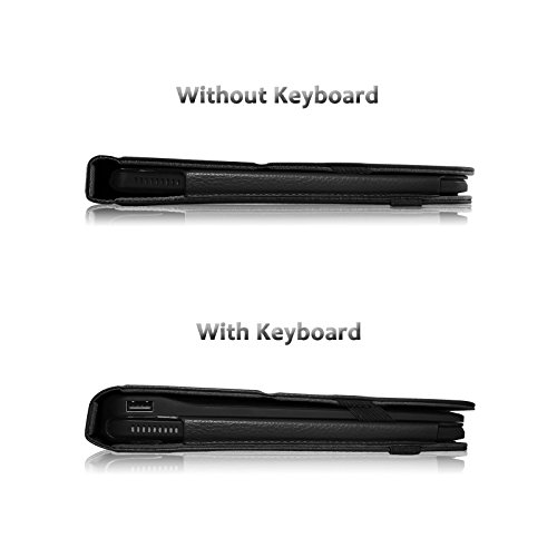 Odys Fusion Win 12 Pro 2in1 Hülle Case -Infiland Slim Fit Folio PU-lederne dünne Kunstleder Schutzhülle Cover Tasche für Odys Fusion Win 12 Pro 2in1 29,5 cm (11,6 Zoll) Tablet-PC (mit Auto Schlaf / Wach Funktion,Tablet und Tastatur sind nicht entgehaltet)(Schwarz) - 4