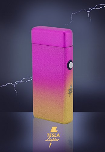 Tesla Lighter T08 Lichtbogen Feuerzeug USB Feuerzeug Arc Lighter elektronisches Feuerzeug wiederaufladbar Double-Arc verschiedene Farben und Muster (Farbverlauf Lila Orange) - 5