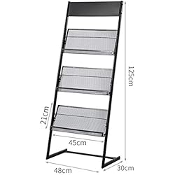 Support revue Piédestal Présentoir porte-revues for showroom de réception stand de magasin pour le bureau (Size : 48 * 30 * 125cm)