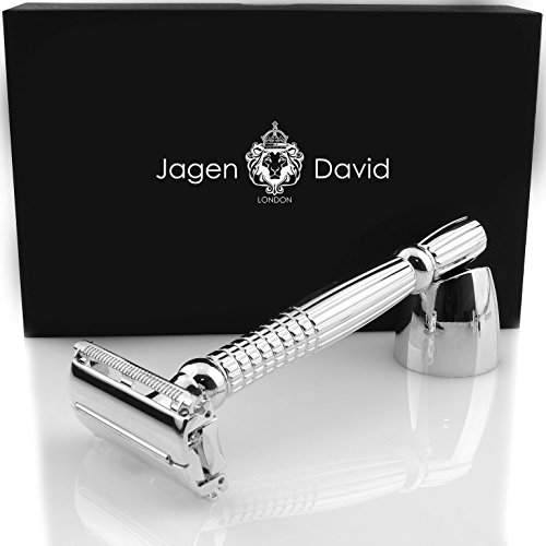 Maquinilla de afeitar con apertura de mariposa de Jagen David ® B40, apta para hoja de doble filo