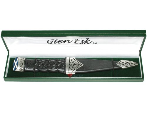 Dress Sgian Dubh Stone Saltire Top (Blue) Chrome
