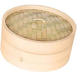 Baoblaze Cuiseur Vapeur Asiatique Cuisine Ustensil en Bambou pour Dim Sum Boule à Riz - 21cm