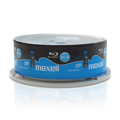 maxell BluRay BDR 130 Minuten, 25GB, 4x, 25er Spindel