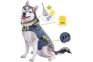 COZYVEST Cozy Vest 3-in-1 Dog Anxiety Vest Music & Aromatherapy Coat Relaxing Sound & Essential Oil Scent Canine Stress Relief Fireworks Thunder Separation Shirt Jacket Thunderstorm (Gray, M [26-40 Lbs])