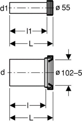 Geberit Anschlussset für Wand-WC, 300 mm, 1 Stück, 152.441.46.1 - 2