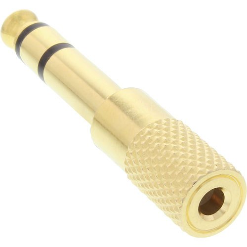 Audio Adapter, 6,3mm Klinke Stecker an 3,5mm Klinke Buchse, Stereo, gold – 4 Stück - 3