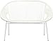 Produktbild Kare Bank Spaghetti Weiß, Moderne Lounge Bank im Retro-Design für Den Innen- und Outdoorbereich, Outdoormöbel (HxBxT) 67x116x83cm