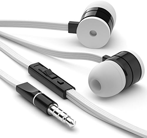 In Ear Earbuds, Worknet In Ear Headphones with Mic Wired Earbuds Earphones comfortable, clear, and powerful sound stereo in-ear headphone with microphone for iPhone, Android compatible (White)