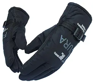 AlexVyan Anti Slip Snow and Wind Proof Soft Warm Winter Gloves for Riding , Cycling, Byke, Bike, Motorcycle for Unisex Men Boy