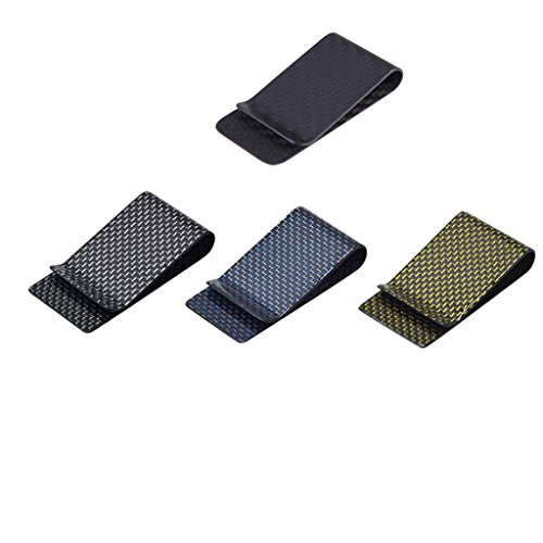 Preisvergleich Produktbild MagiDeal 4 Stück Geldklammer Carbonfaser Geldscheinklammer Kreditkarten Halter Geld Clip Geldbörse Geldkartenetui
