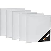 PORTART 20x20 cm 5'li Paket Beyaz Pamuklu Akrilik & Yağlı Boya Tuvalı Resim Kanvası