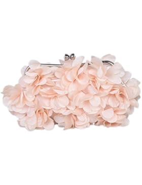 Damen Clutch Abendtasche Handtasche Geldbörse Satin Blütenblatt Brauttasche Unterarmtasche Party Abendtasche mit...