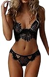 V profundo, ver a través de encaje, sujetador push up, características ajustables de diseño de correa hacen que sea una lencería babydoll perfecta.