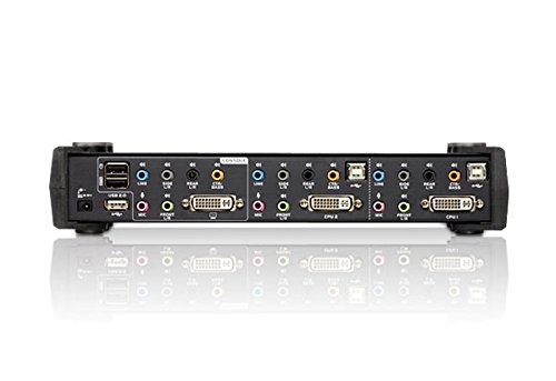 Aten CubiQ CS1782A 2-fach KVM Umschalter (Dual-DVI, 7.1 Audio, 120 Hz 3D, USB) - 2